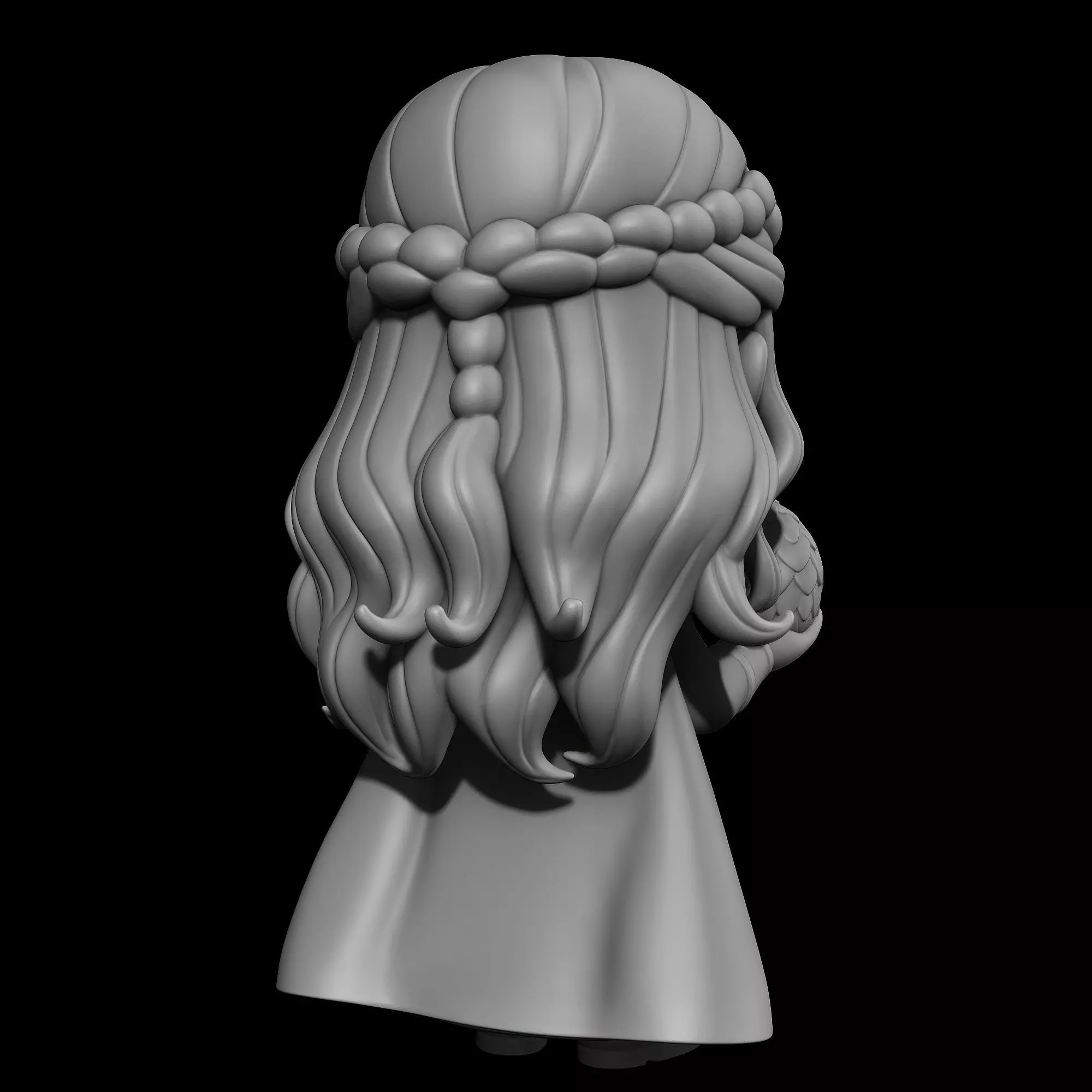 Daenerys Targaryen Chibi Dragon Queen 3D print model_1