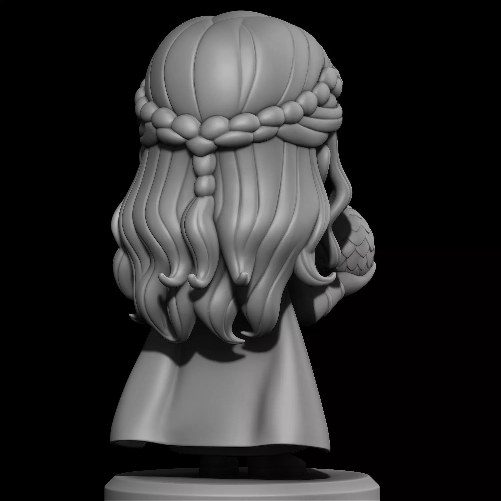 Daenerys Targaryen Chibi Dragon Queen 3D print model_5