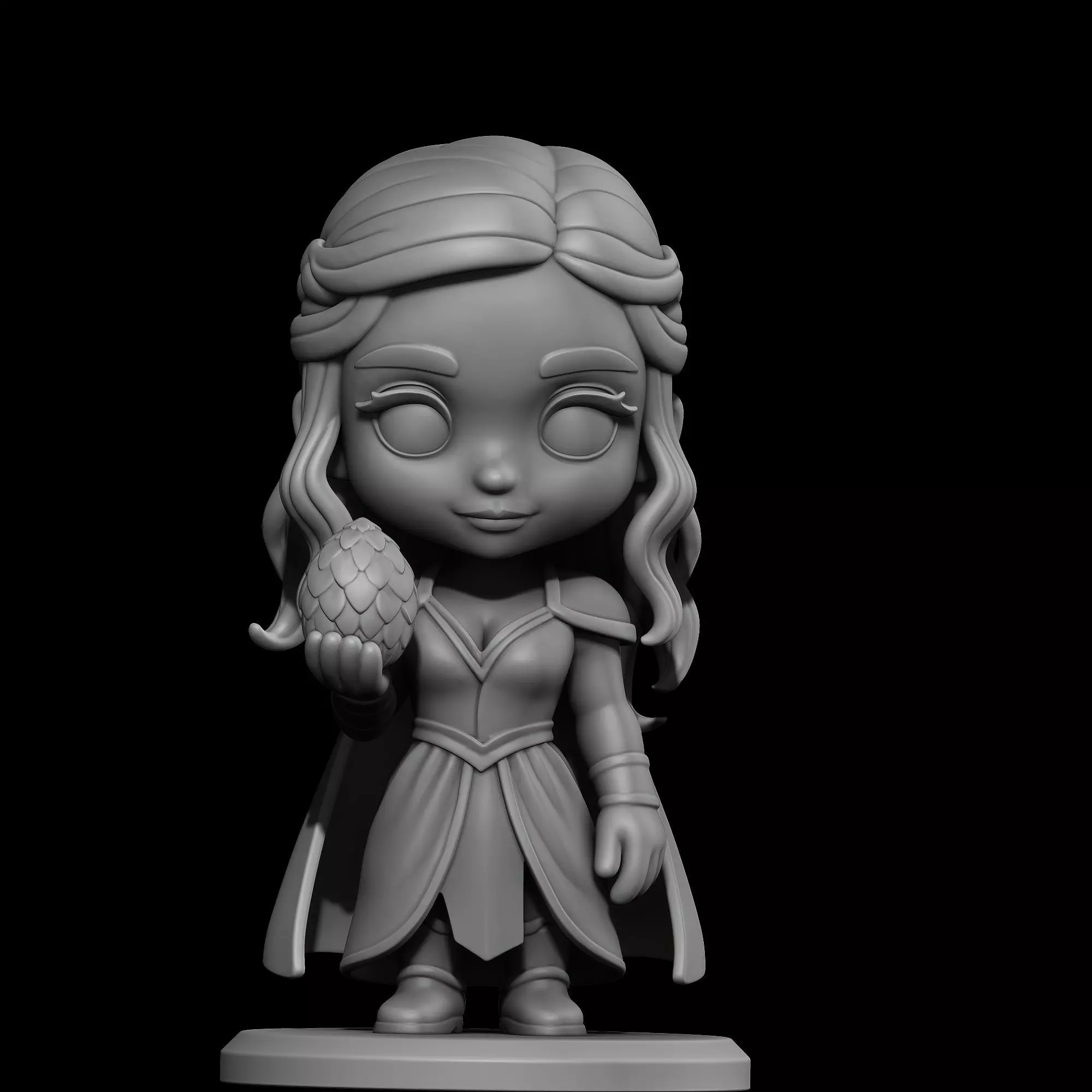 Daenerys Targaryen Chibi Dragon Queen 3D print model_4