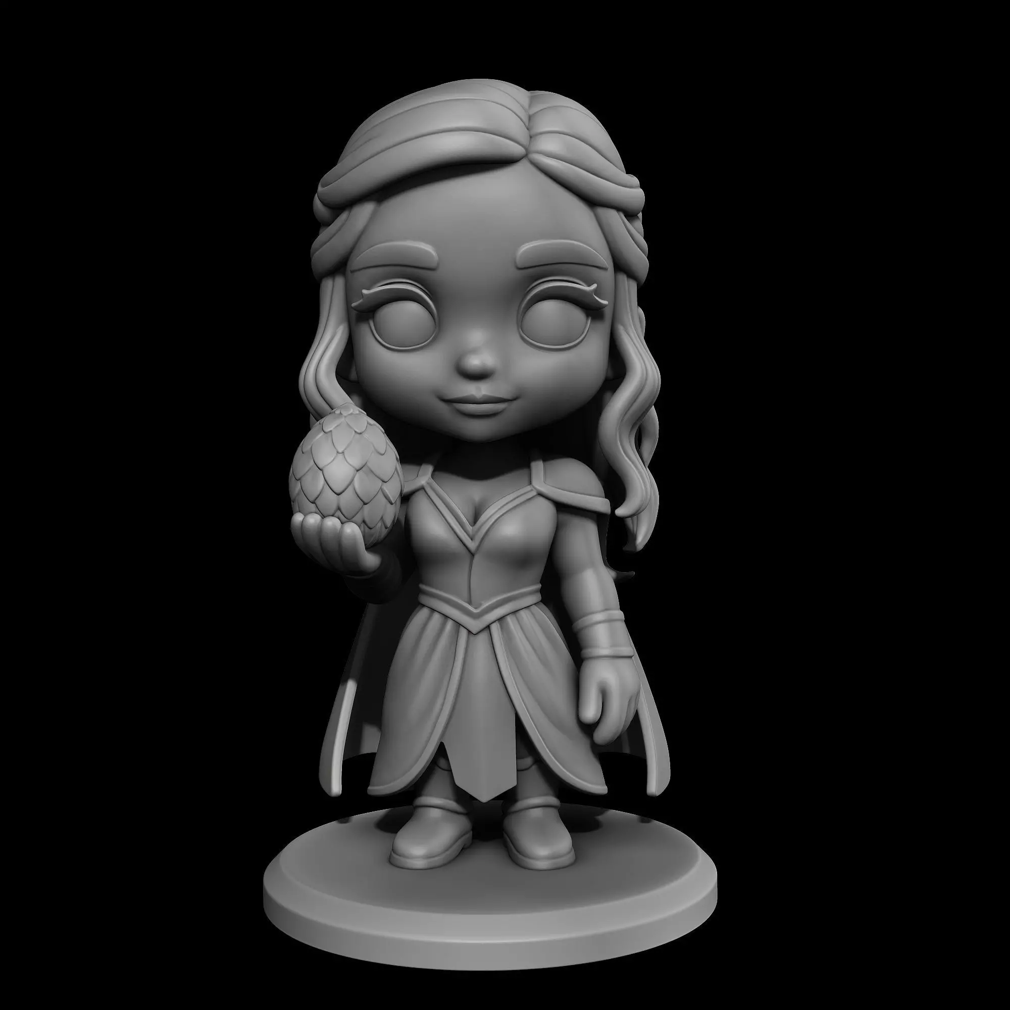 Daenerys Targaryen Chibi Dragon Queen 3D print model_3
