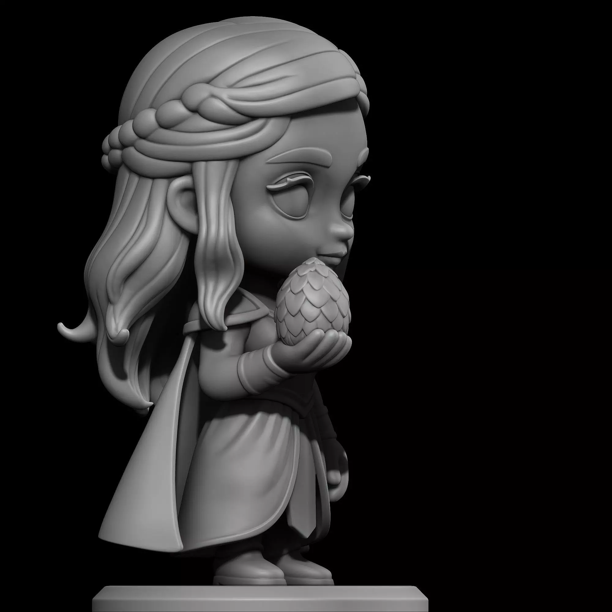 Daenerys Targaryen Chibi Dragon Queen 3D print model_6
