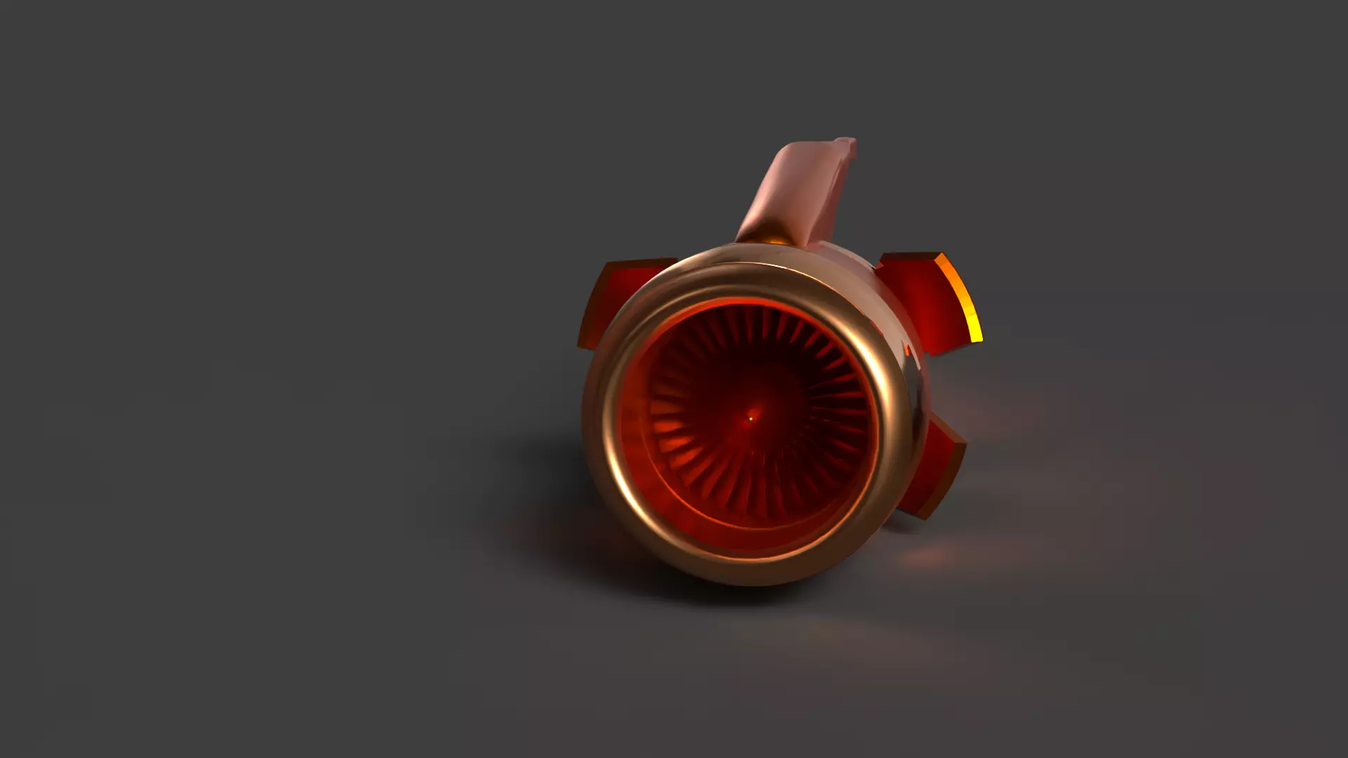 Chinese airplane jet engine figure Low-poly 3D model_3
