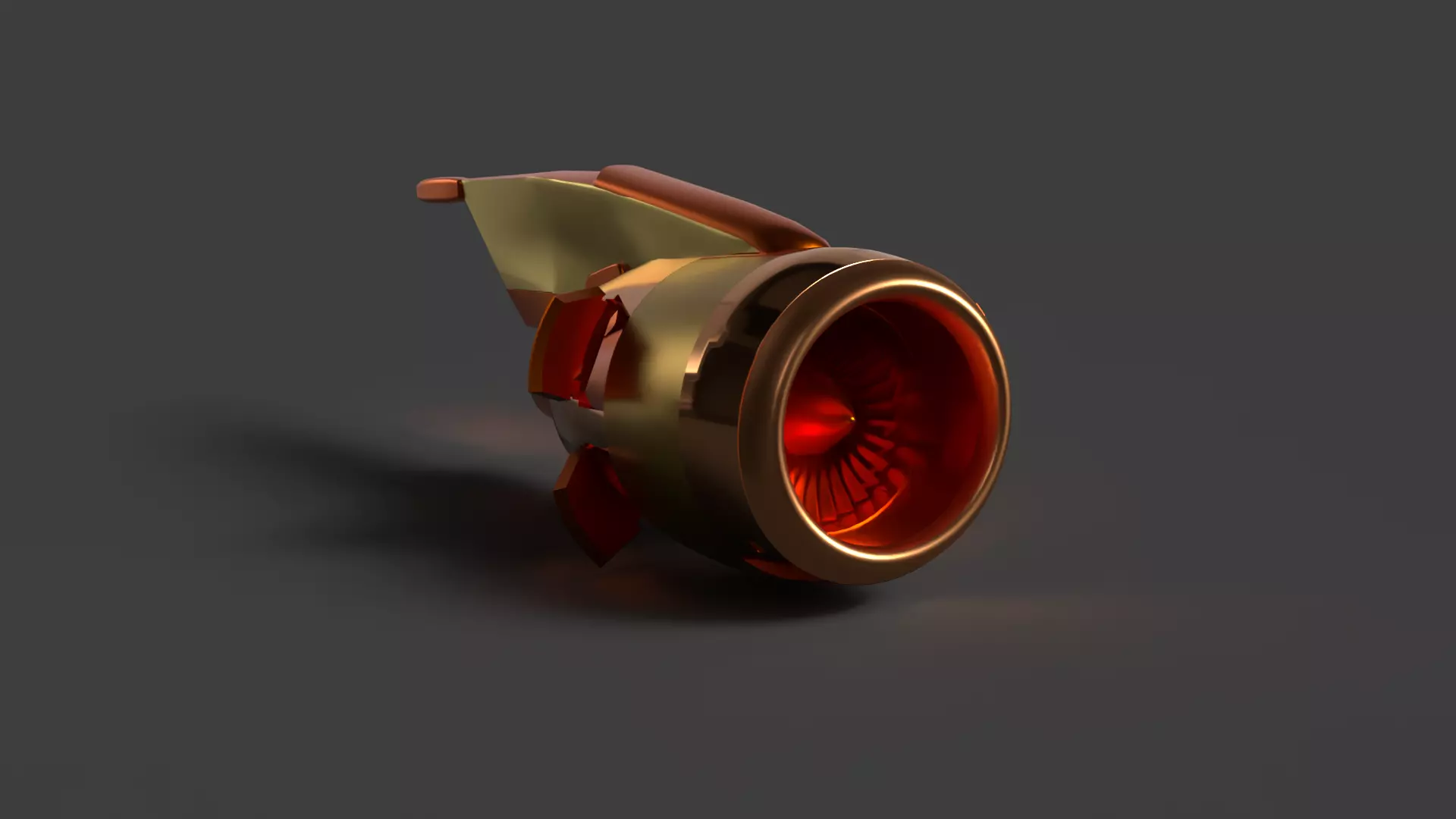 Chinese airplane jet engine figure Low-poly 3D model_4