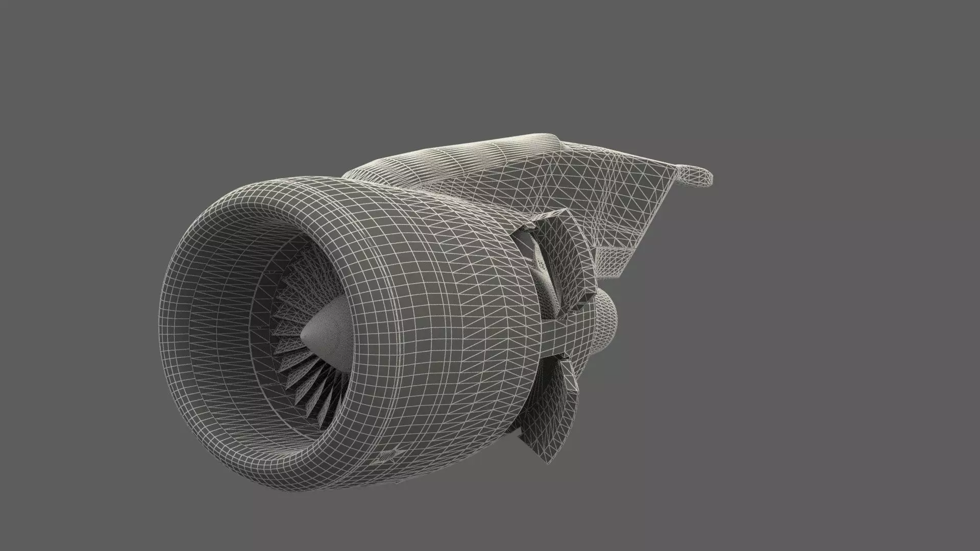 Chinese airplane jet engine figure Low-poly 3D model_7