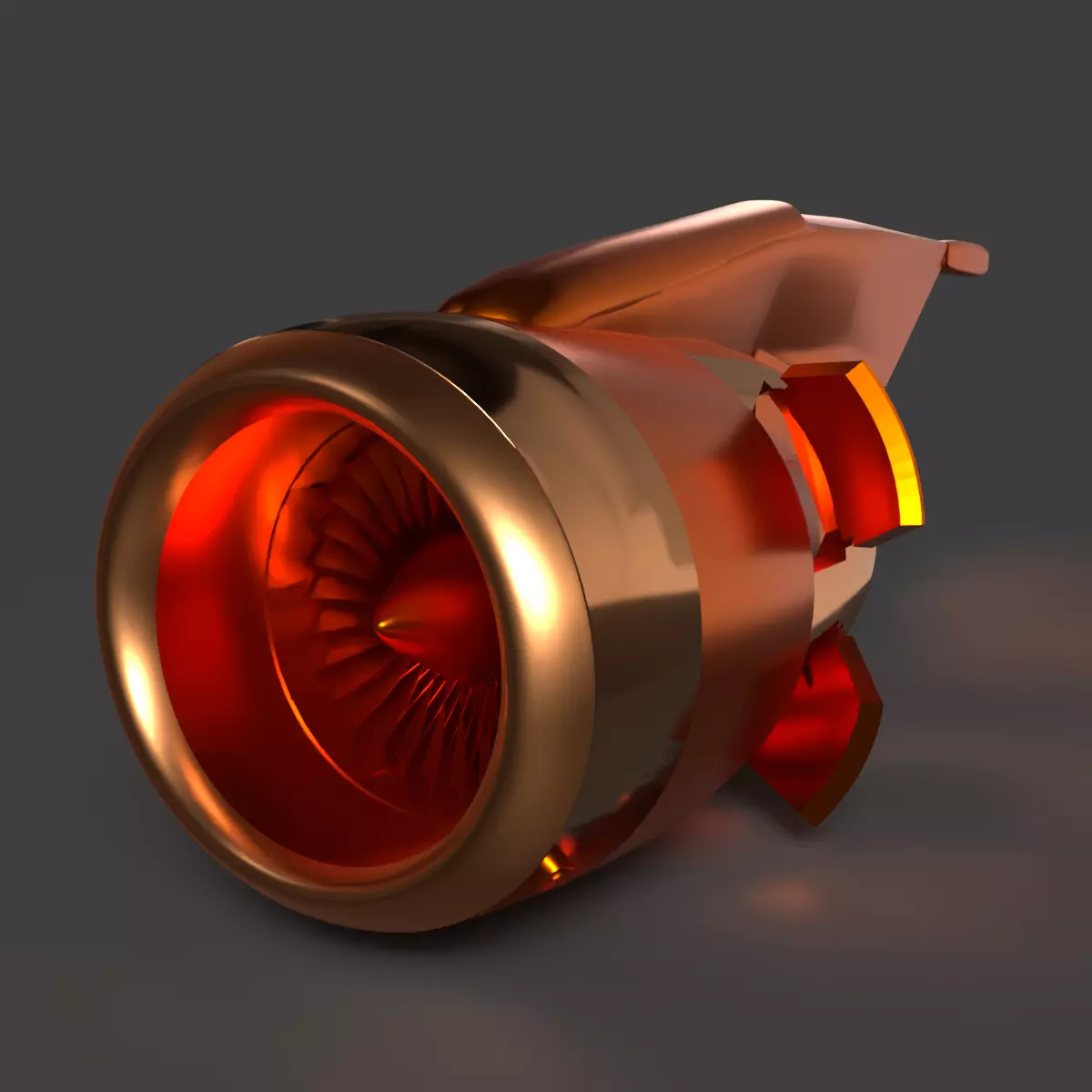 Chinese airplane jet engine figure Low-poly 3D model_6