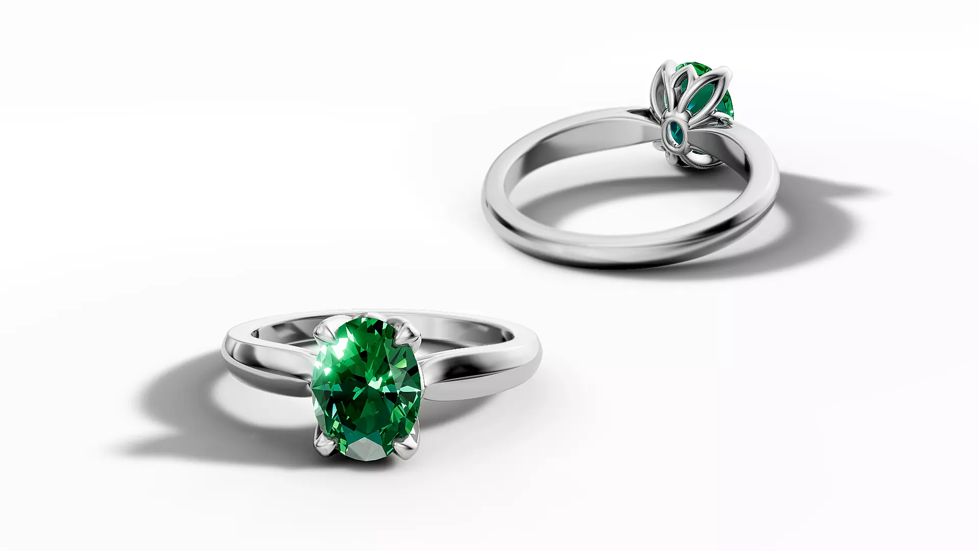 8x6 Oval Solitaire Engagement Ring 1ct Oval Stone 3dmodel 3D print model