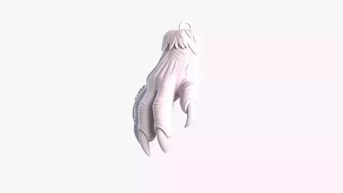 Werewolf Claw Keychain STL File Printable Monster Paw Charm 3D print model