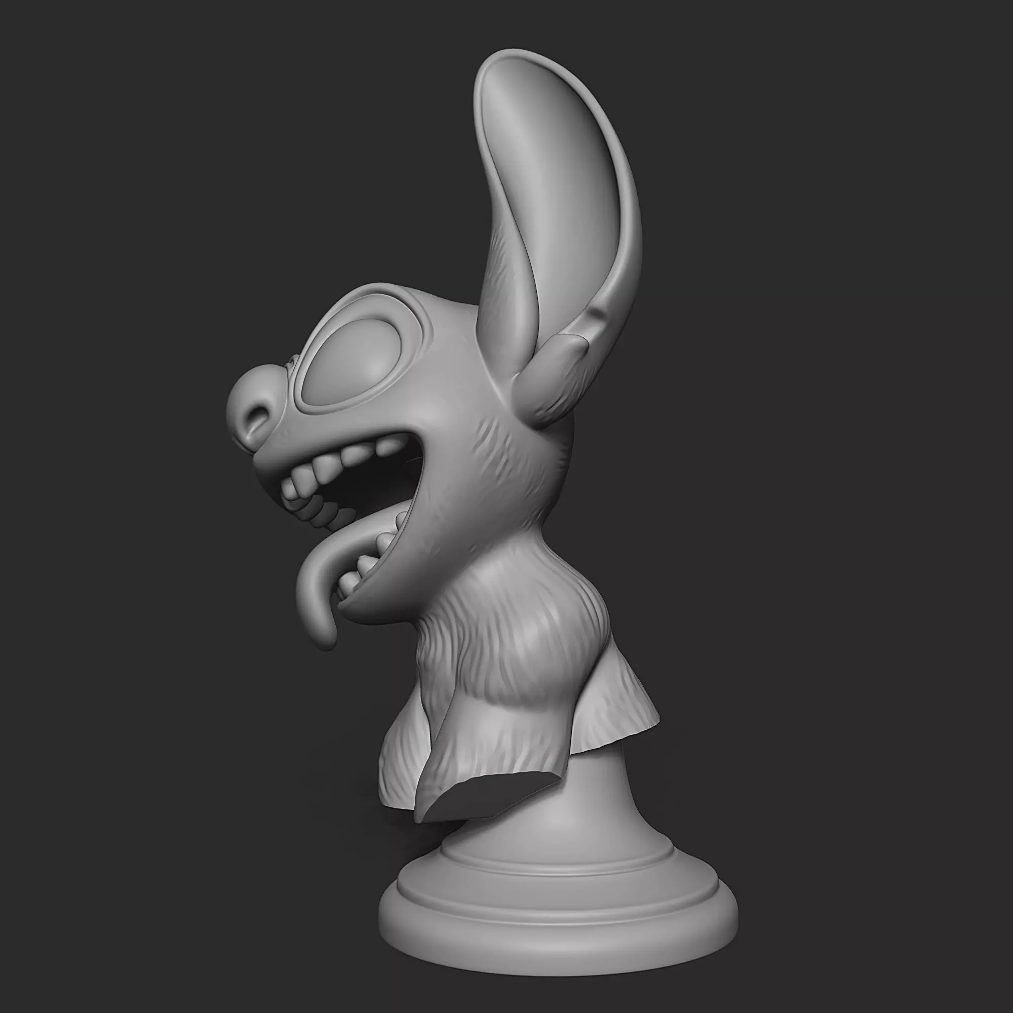 Stitch Crazy Bust 3D print model_7