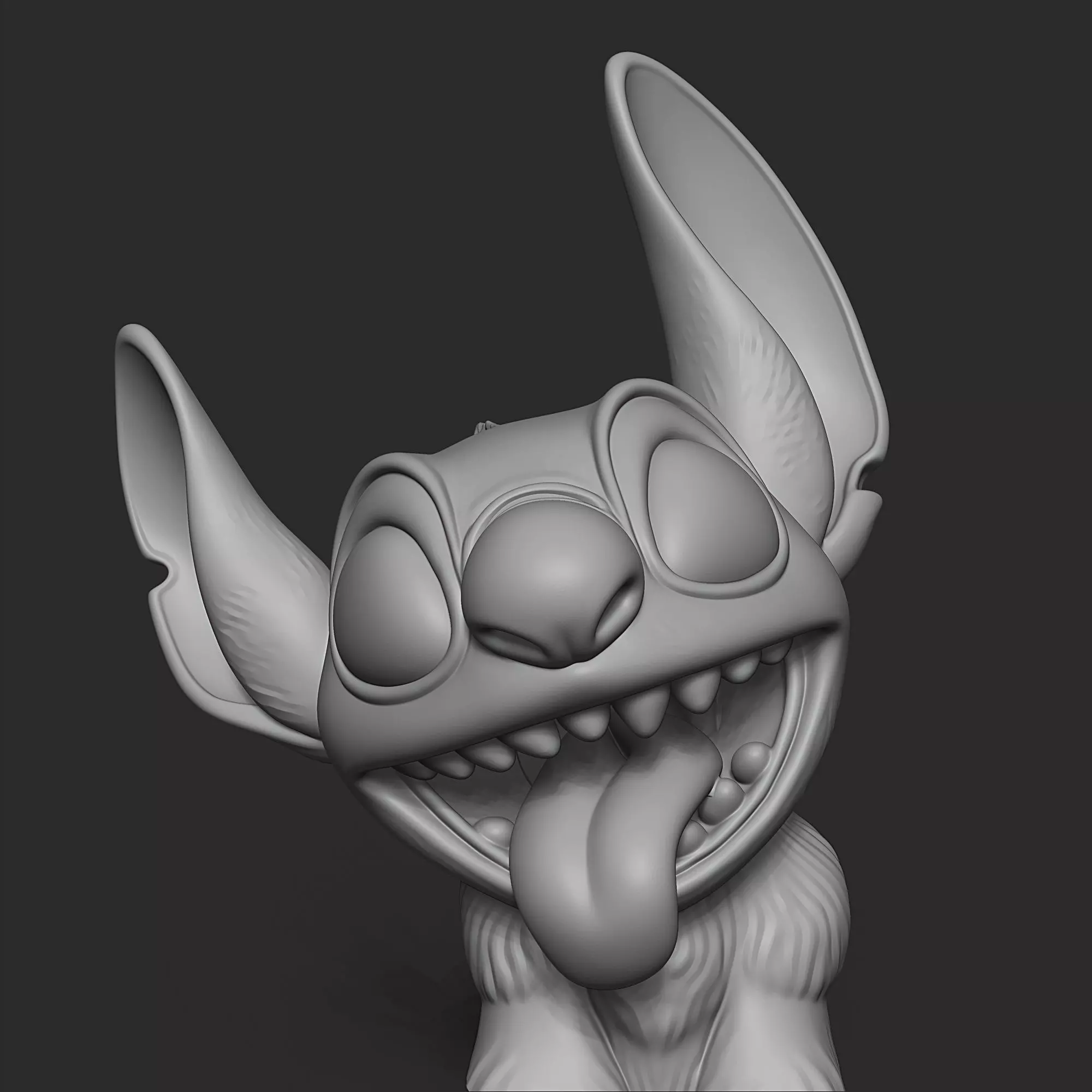 Stitch Crazy Bust 3D print model_10
