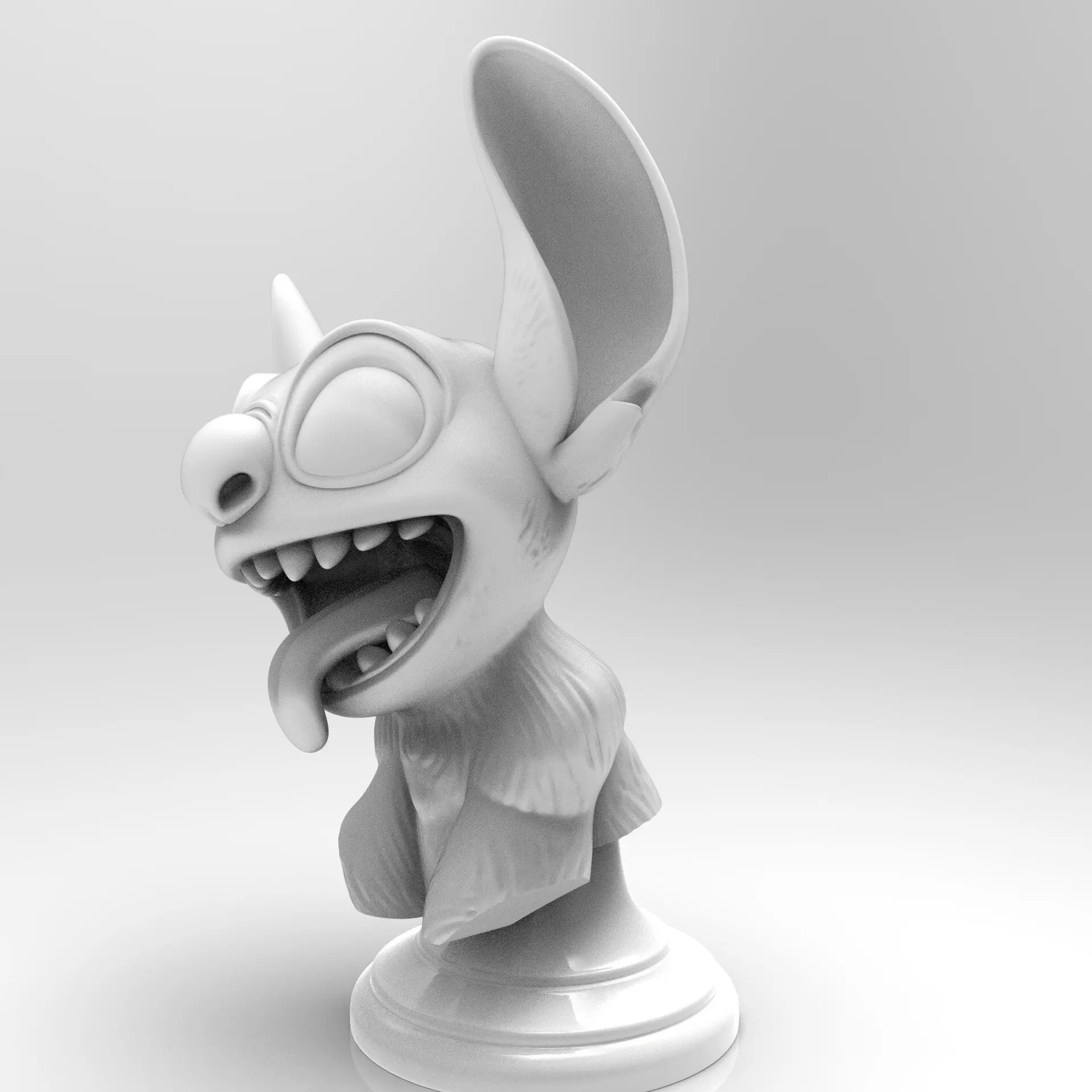 Stitch Crazy Bust 3D print model_2