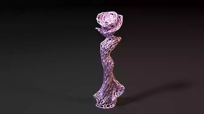 Elegant Rose Voronoi 3D print model