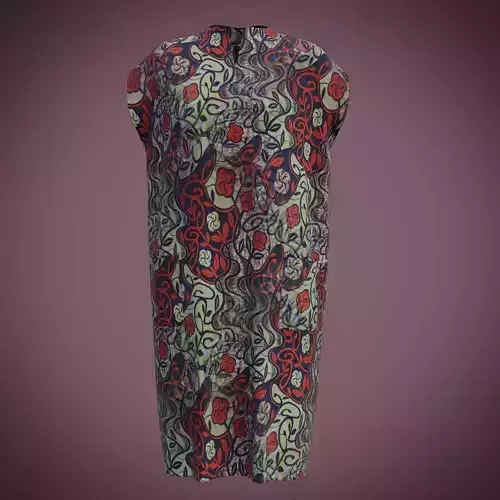 3D Female Ankara Dress - African Dress Low-poly 3D model