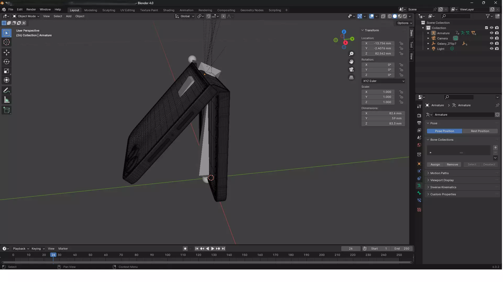 Samsung Galaxy Z Flip 7 Jetblack 3D model_10