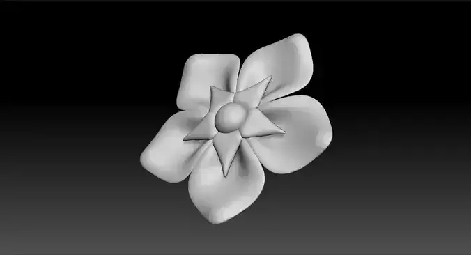 Flower 5 Petals Free 3D model