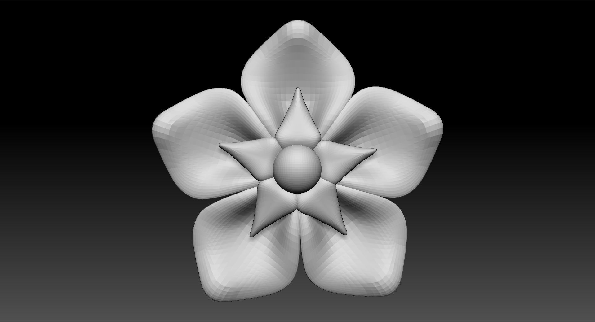 Flower 5 Petals Free 3D model_1
