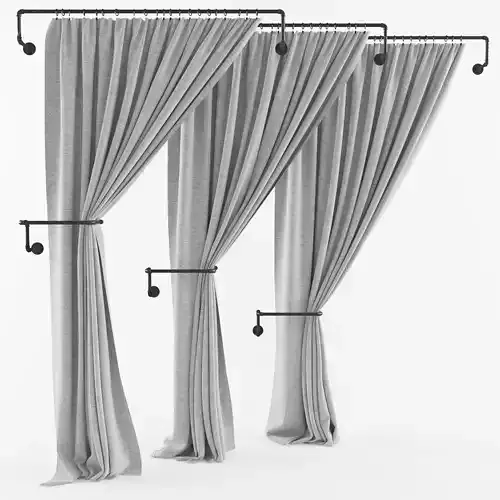 Curtain with metal rod