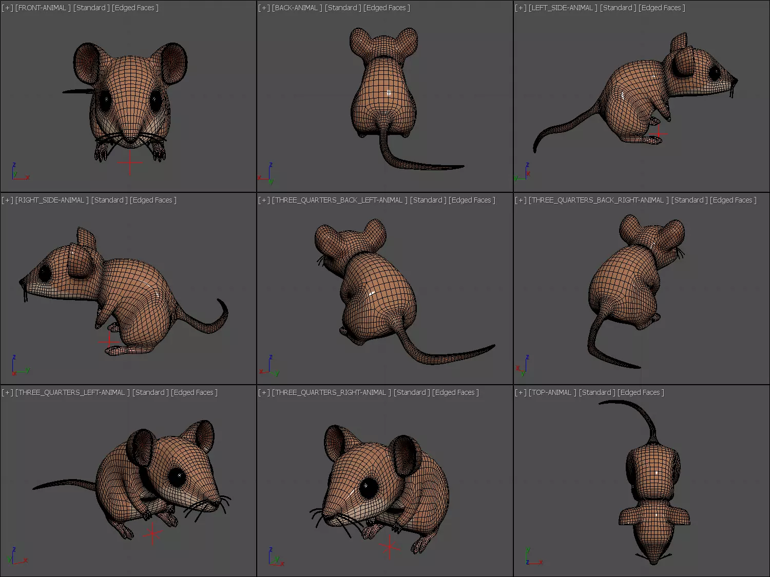 mouse Low-poly 3D model_3