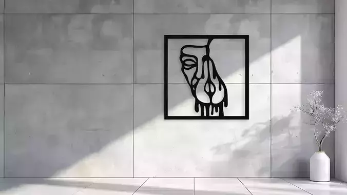 Abstract Melting Face Wall Decor