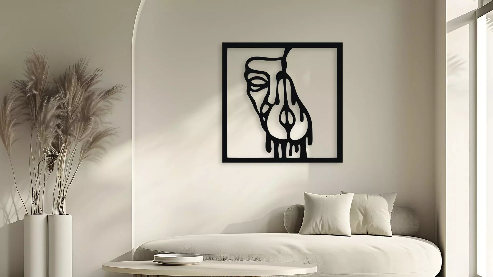 Abstract Melting Face Wall Decor 3D model_5