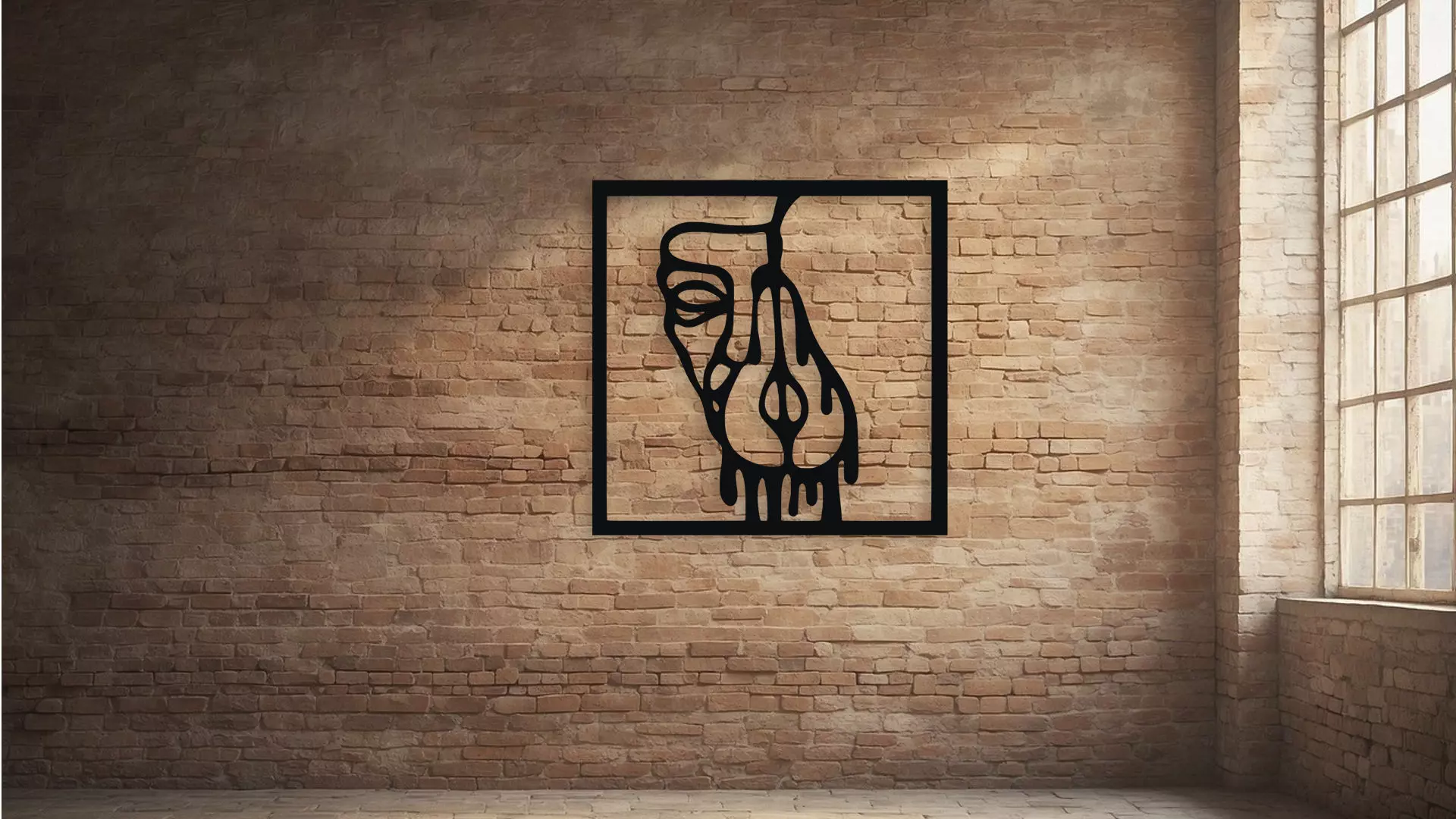 Abstract Melting Face Wall Decor 3D model_2