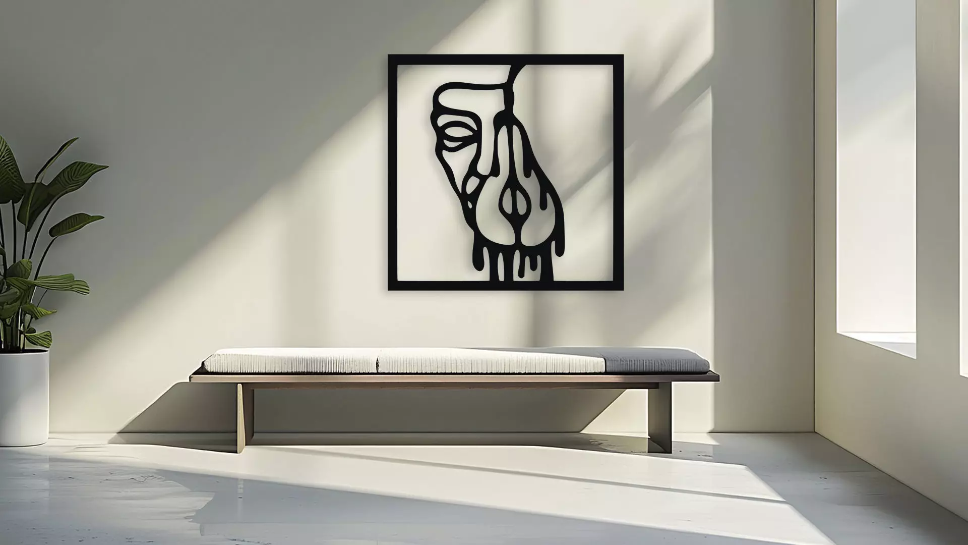 Abstract Melting Face Wall Decor 3D model_3