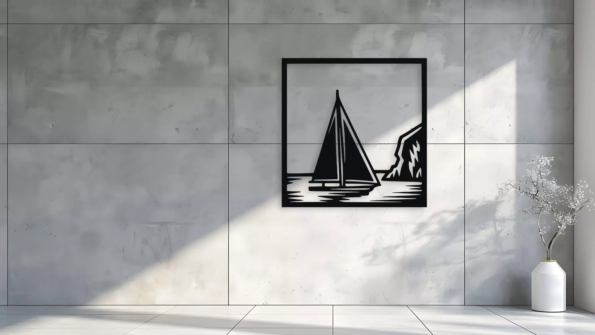 Sailboat Ocean Wall Decor  3D model_1