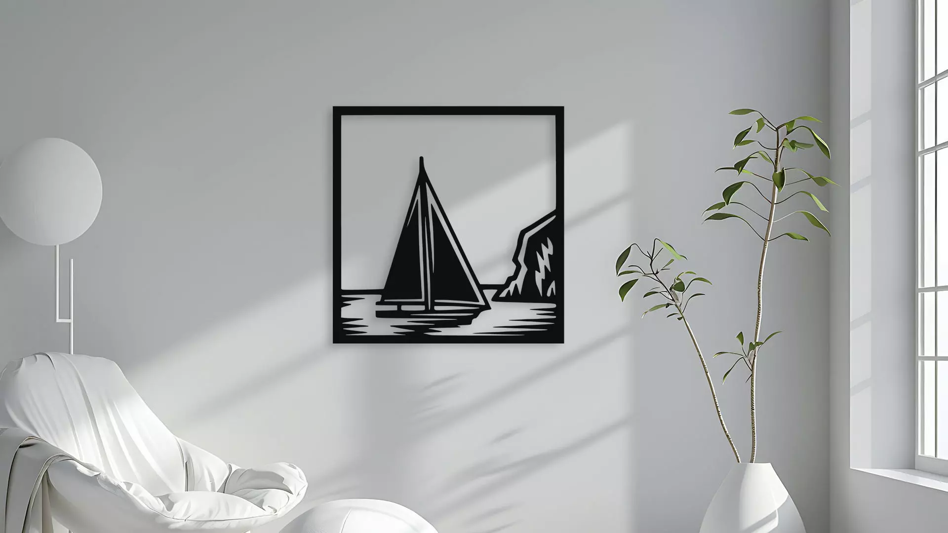 Sailboat Ocean Wall Decor  3D model_4