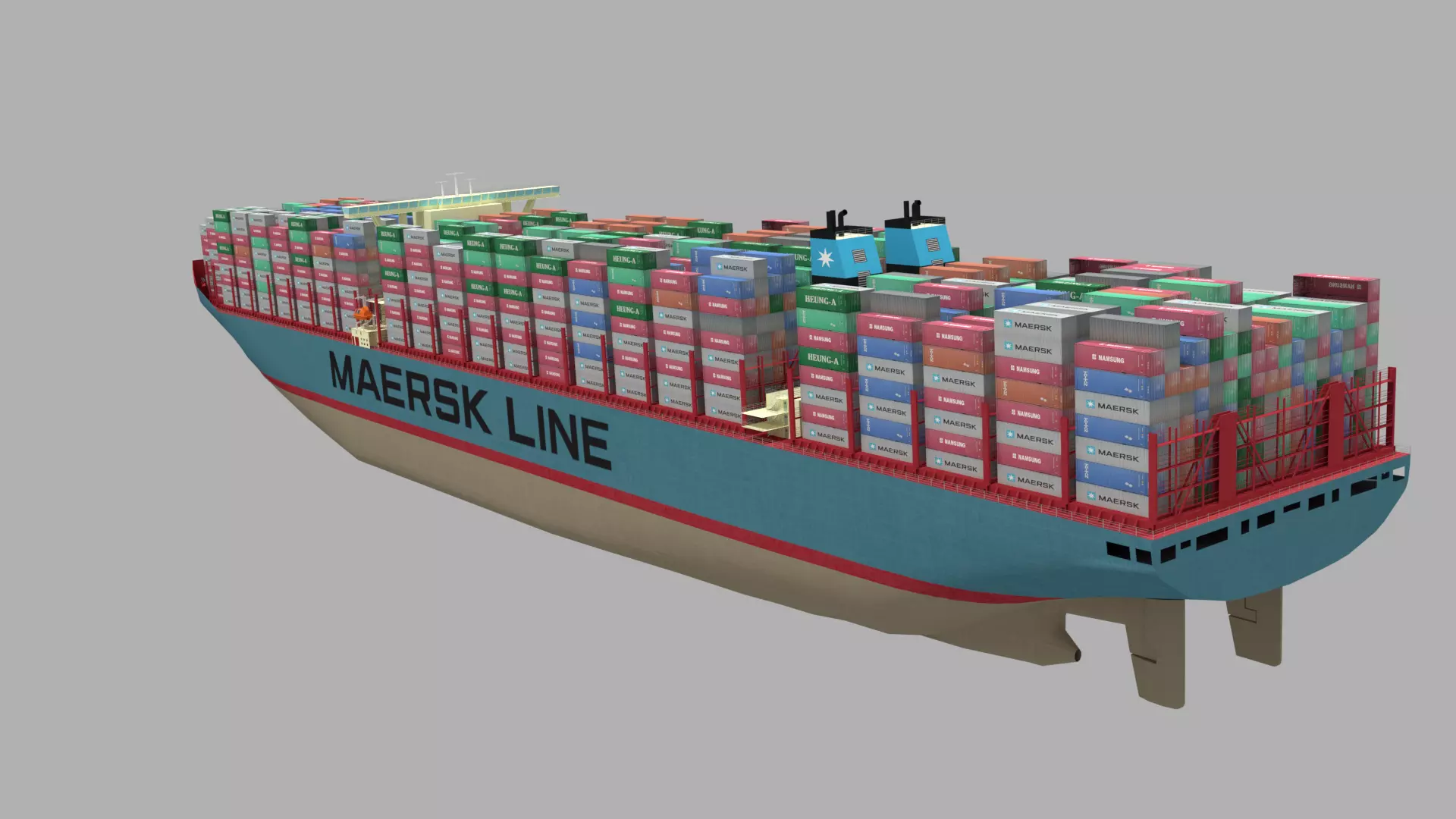 Triple E container ship 3D model_2