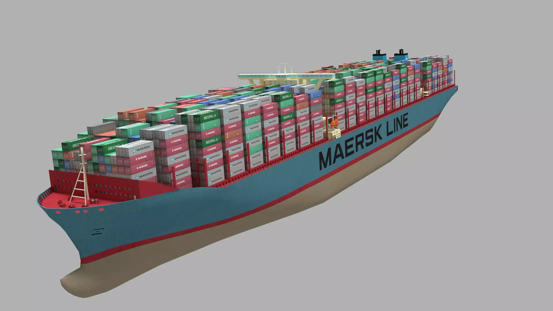 Triple E container ship 3D model_0