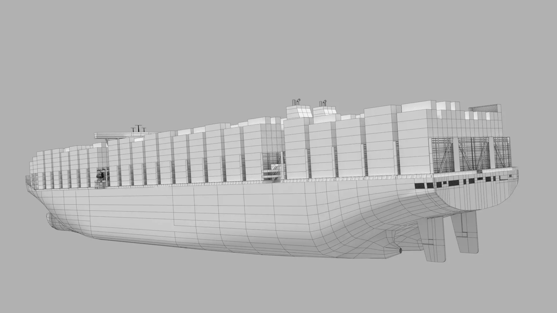 Triple E container ship 3D model_7