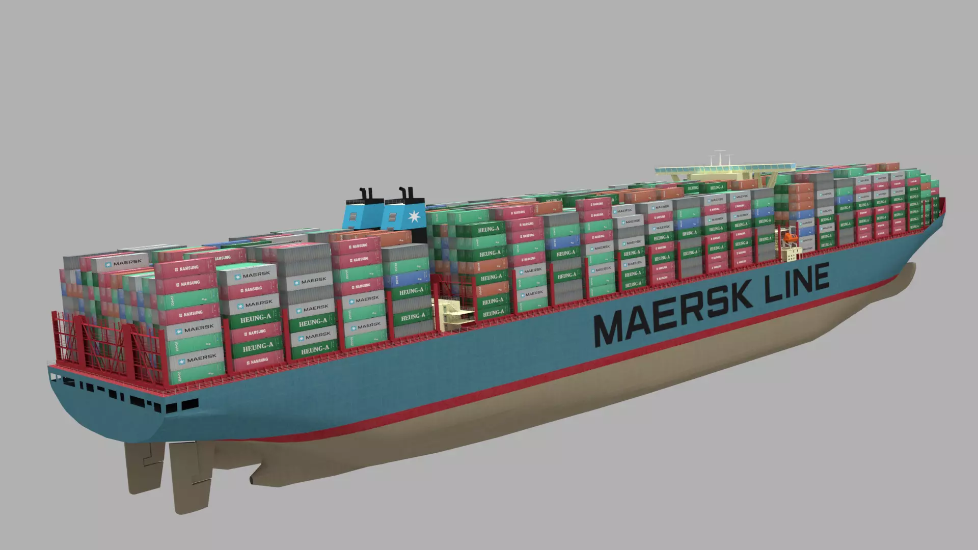 Triple E container ship 3D model_3