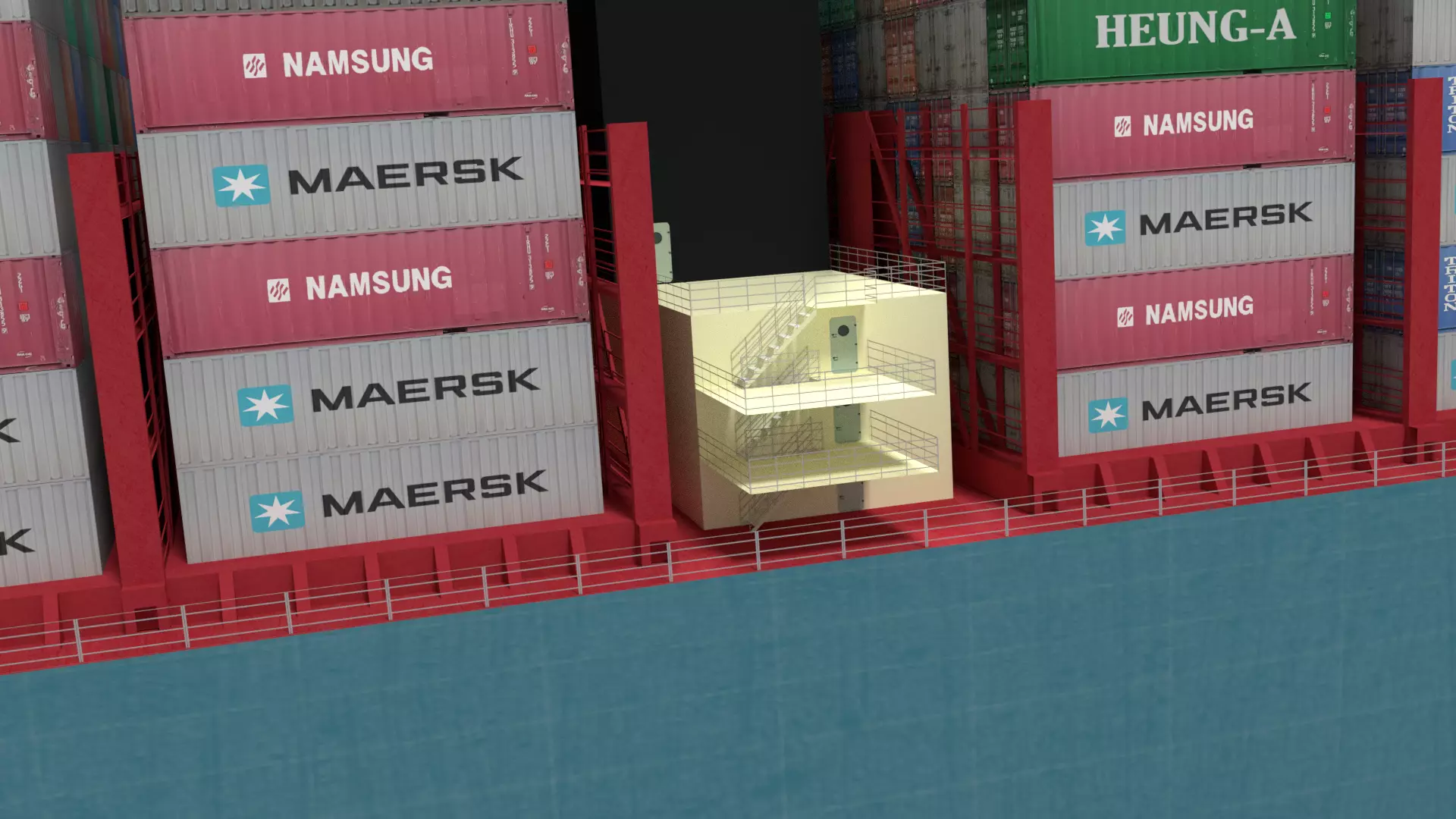 Triple E container ship 3D model_5