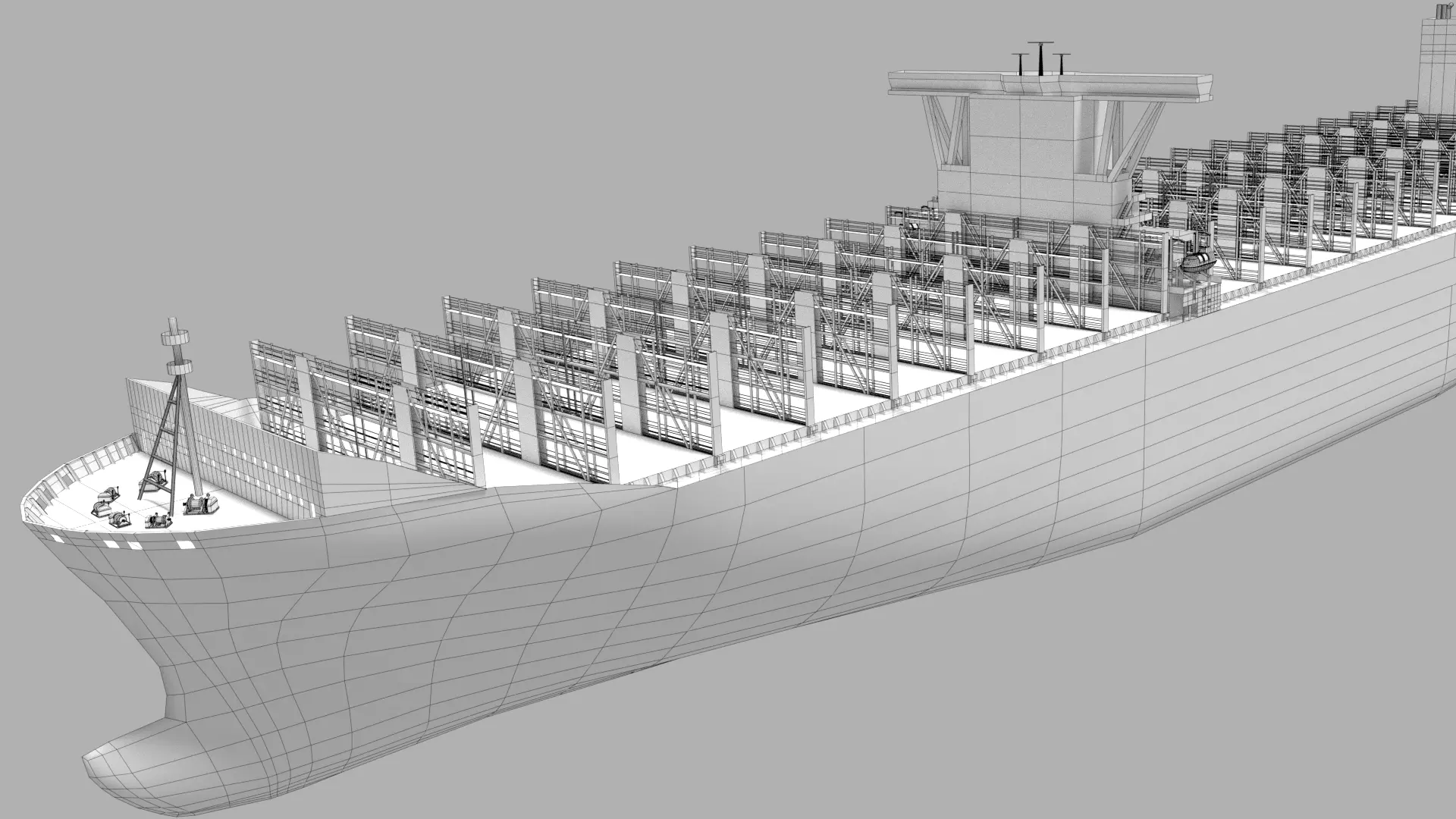 Triple E container ship 3D model_8