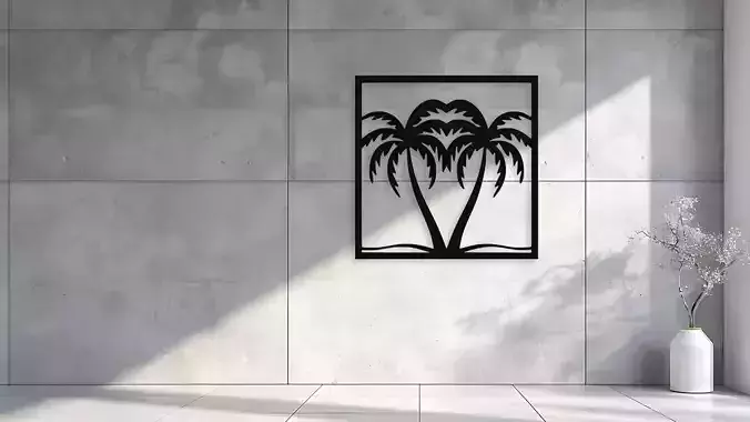 Palm Tree Heart Wall Decor