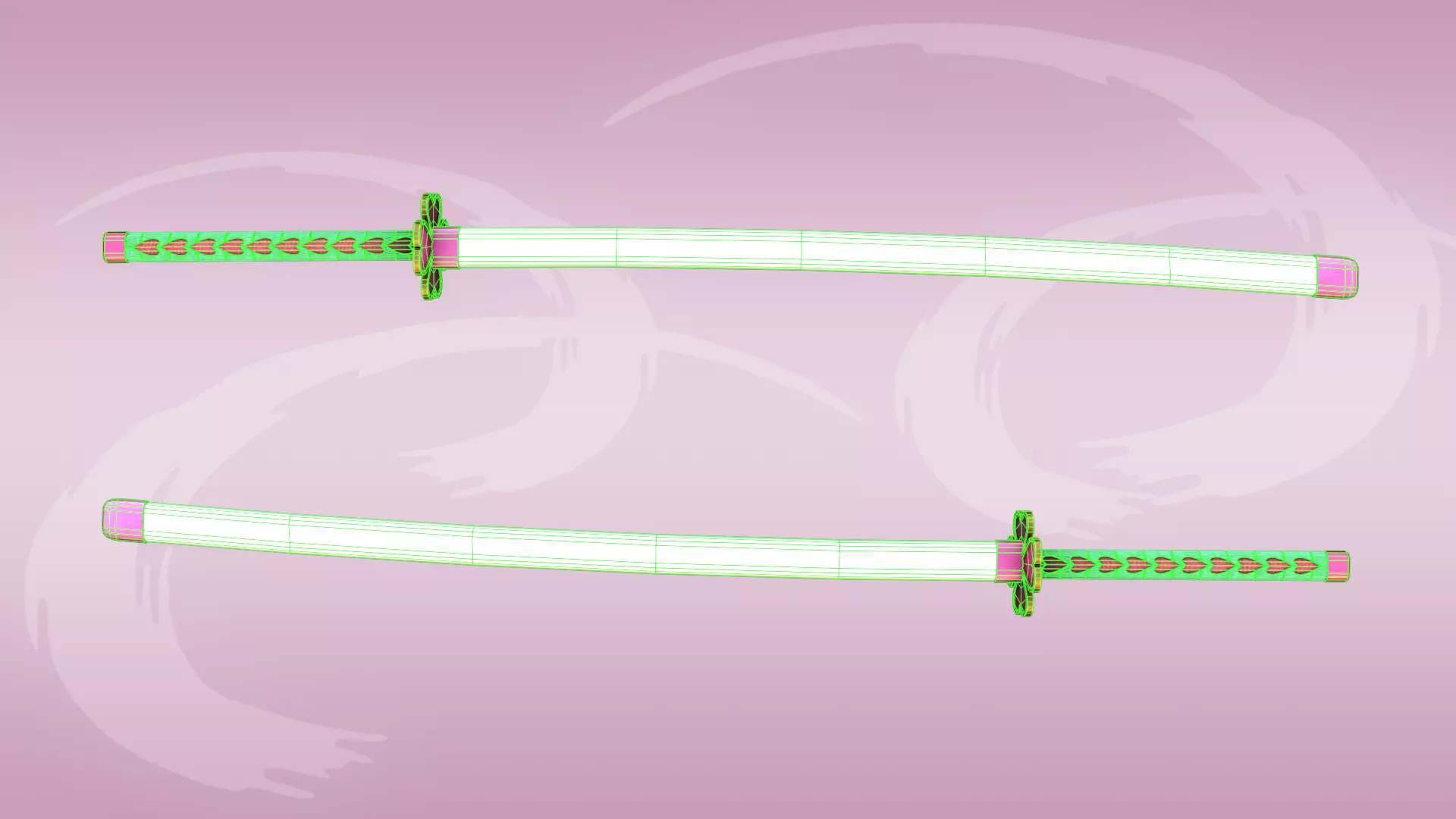 Demon Slayer Mitsuri Kanroji Nichirin Sword Low-poly 3D model_6