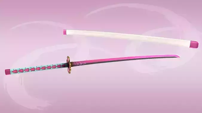 Demon Slayer Mitsuri Kanroji Nichirin Sword Low-poly 3D model