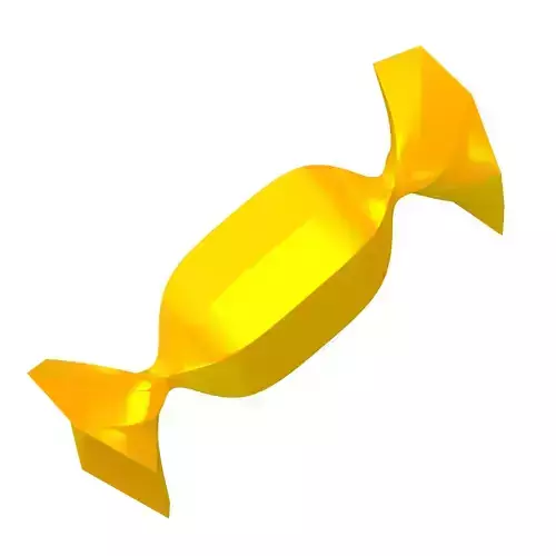 Yellow Wrapped Candy 3D model