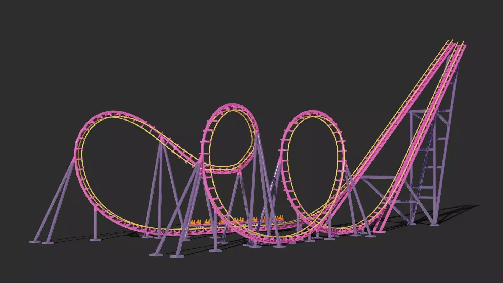 Boomerang Roller Coaster 3D model_1