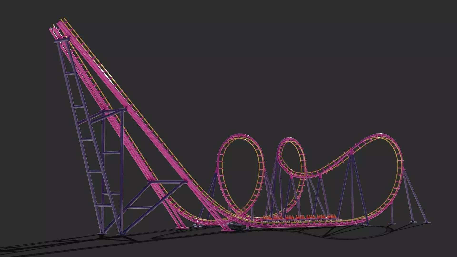 Boomerang Roller Coaster 3D model_2