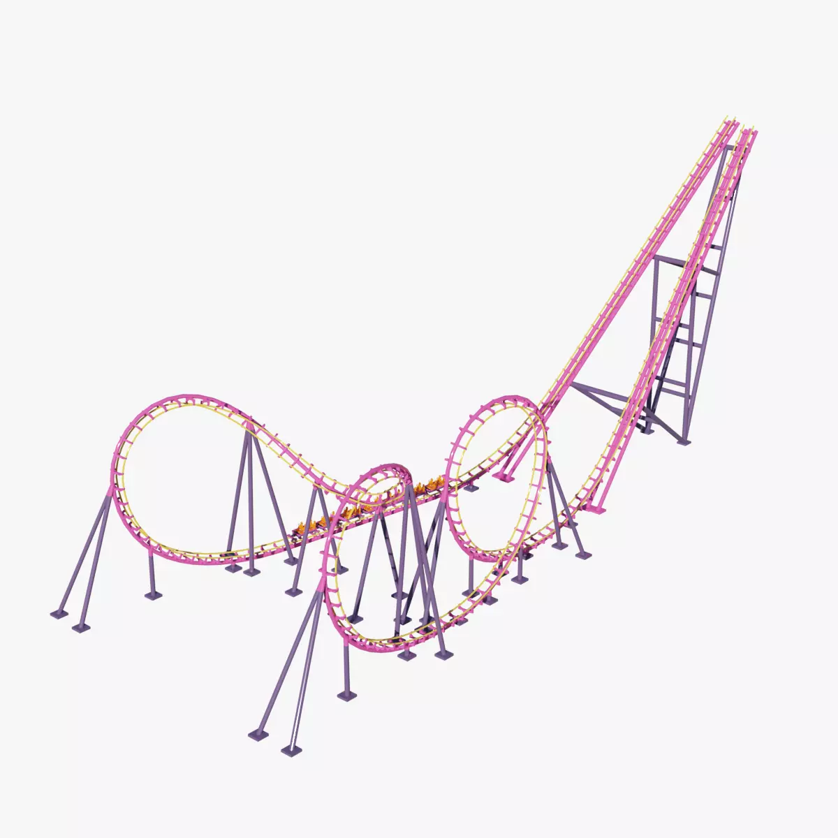 Boomerang Roller Coaster 3D model_0