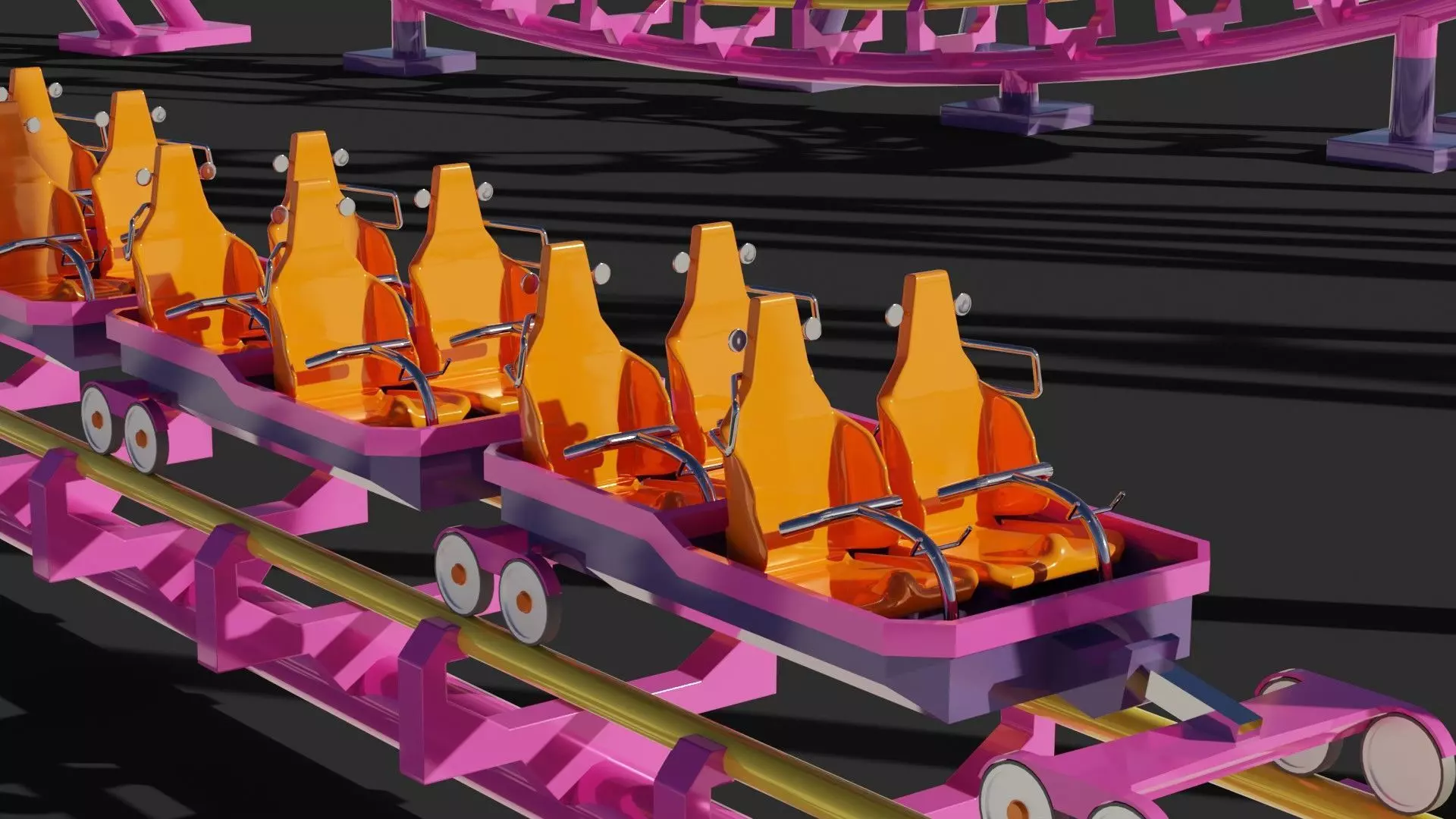 Boomerang Roller Coaster 3D model_4