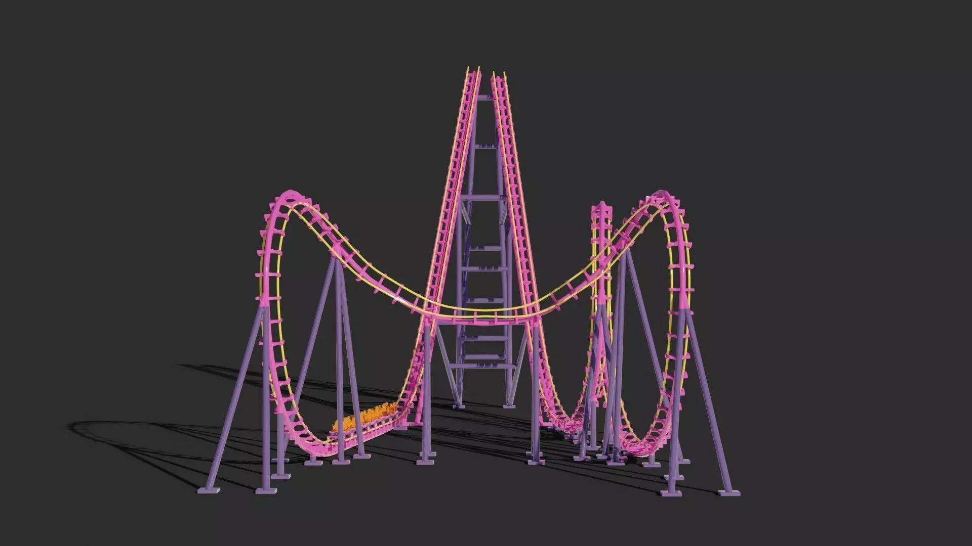 Boomerang Roller Coaster 3D model_3