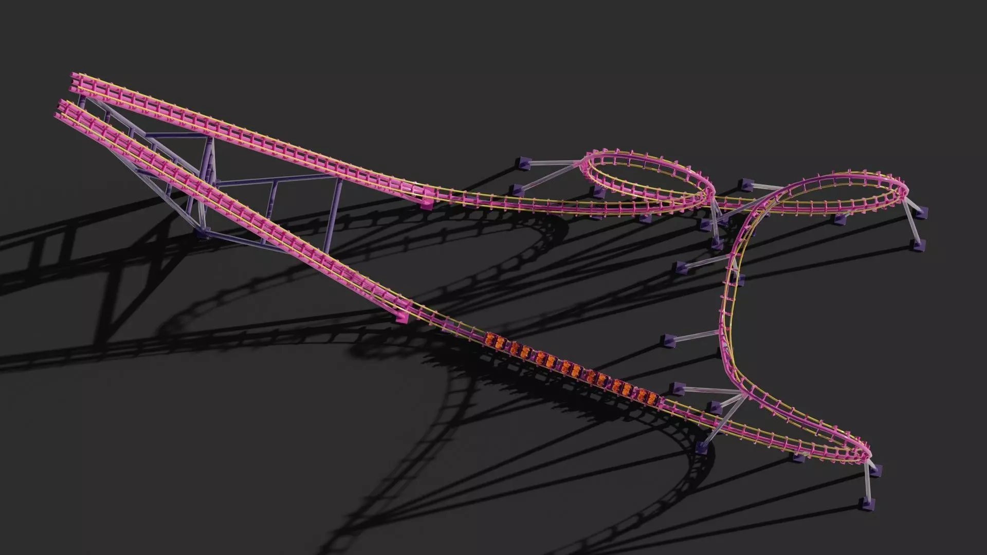 Boomerang Roller Coaster 3D model_6