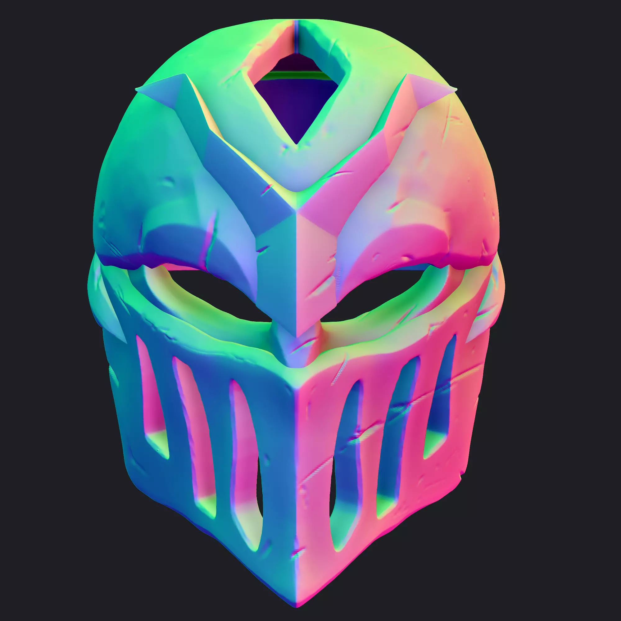 Zed Mask League Of Legend 3D File STL 3D print model_7