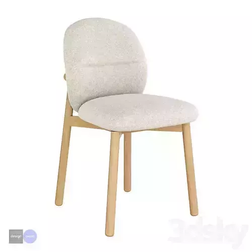  Classic Wooden Chair Soft Seat 3D Model