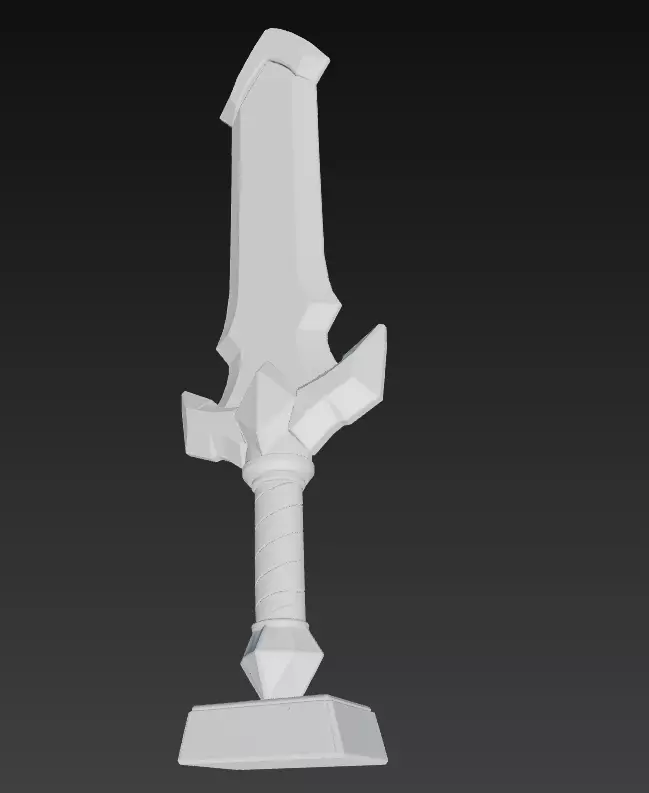 Voidblade - Stylized Fantasy Sword with Techno-Rune Details 3D model_9