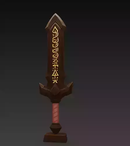 Voidblade - Stylized Fantasy Sword with Techno-Rune Details