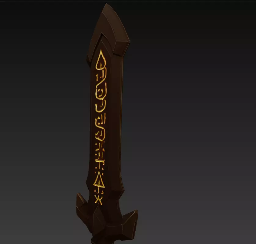 Voidblade - Stylized Fantasy Sword with Techno-Rune Details 3D model_5