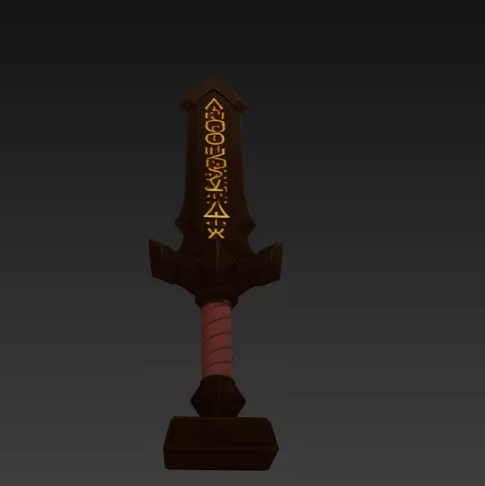 Voidblade - Stylized Fantasy Sword with Techno-Rune Details 3D model_6