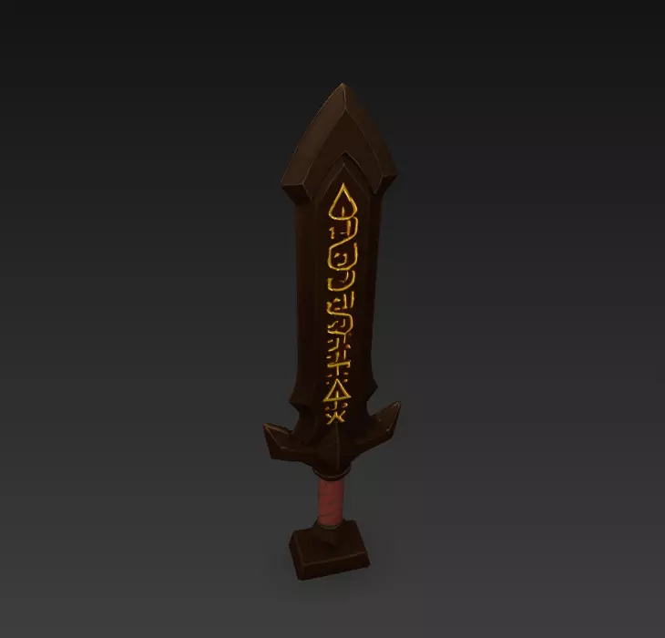 Voidblade - Stylized Fantasy Sword with Techno-Rune Details 3D model_3